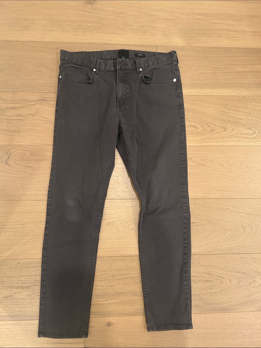 Men's Slim Straight Jeans in Charcoal Gray